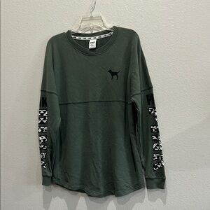 Green Long Sleeve Shirt with Dog Logo